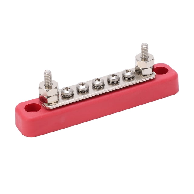 Bloc de Distribution d'Énergie, Base en Nylon 100ADC Conductivité Élevée 5 Bornier pour Yacht de RV Automobile