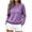 Purple, variant on cocolona Texture Knitted Sweater for Women Crew Neck Long Sleeve Casual Sweater Solid Color Trendy Fall Winter Sweater