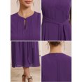 thumbnail image 5 of INSPIRE CHIC Women's Chiffon Cocktail Dress Cap Sleeve Tie Waist Formal Wedding Guest Dresses S Purple, 5 of 6