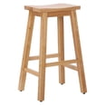 thumbnail image 2 of Arman 29" Solid Wood Saddle Seat Bar Stool (Set of 2) in Oak, 2 of 7