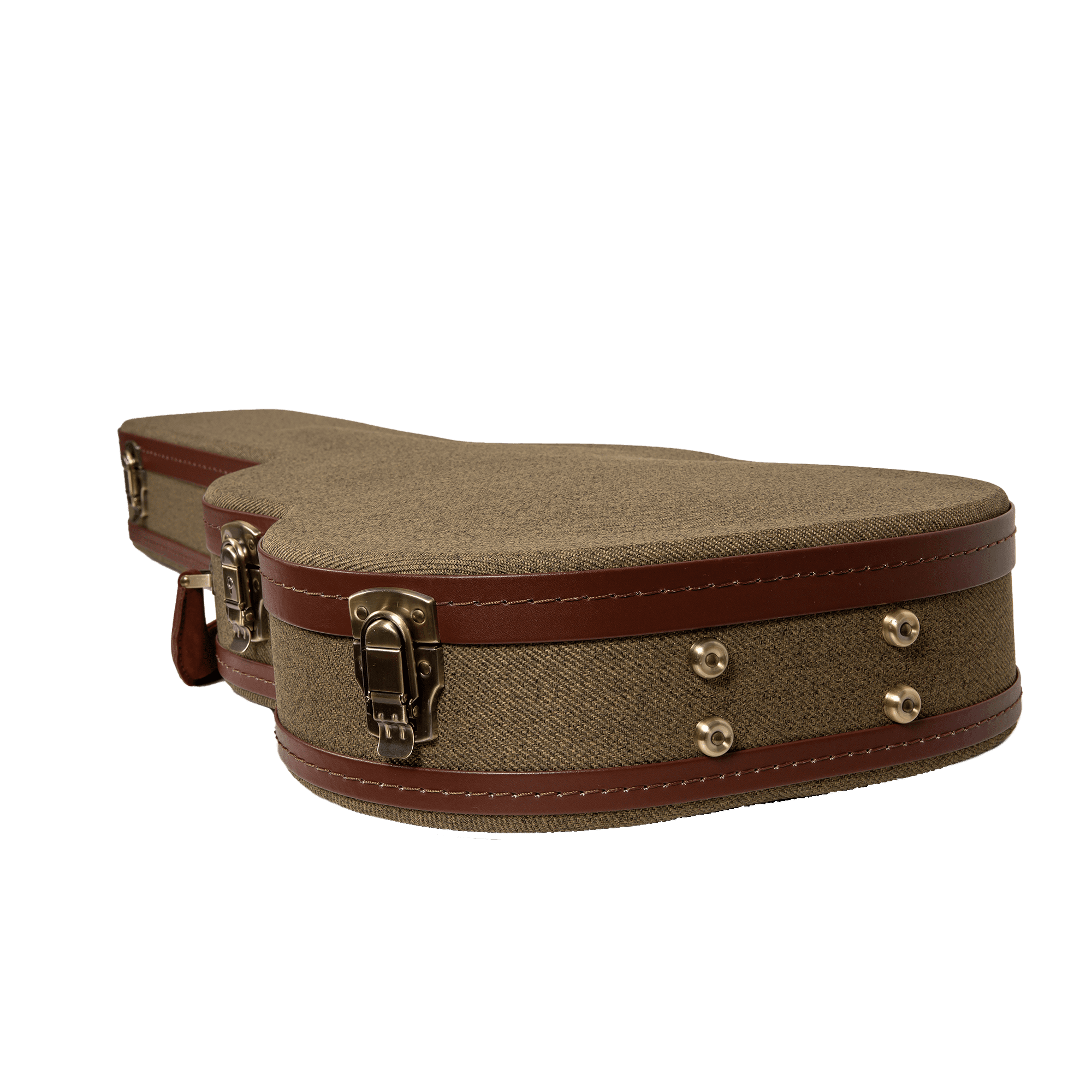 Crossrock Master Series - Wooden SG Electric Guitar Case - Security Lock, Genuine Leather Handle, Reinforced Hardware, Metal Feet, Storage Space- Olive Green Tweed