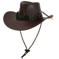 thumbnail image 4 of Segolike Cowboy Hat Women Sun Protection Hat for Stage Performance Costume Props Shopping Brown, 4 of 8