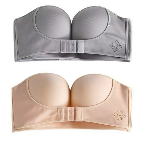 

Girls No Rims Gather Bra Gathered Bra Strapless Invisible Fashion Underwear Women S Small Breasts Thickened