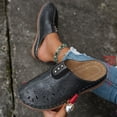 thumbnail image 4 of Mules Sandals for Women Thick Sot Sole Retro Hollow out Slip on Slides Casual Lightweight Nonslip Orthopedic Walking Shoes Black Size 8, 4 of 7