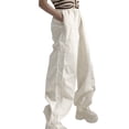 thumbnail image 2 of Pantalones de Paracaídas para Mujer, Pantalones Holgados de Pierna , Pantalones Deportivos con Cintura Elástica Y2K, Pantalones Deportivos, Ropa de Calle Lechoso M, 2 of 9