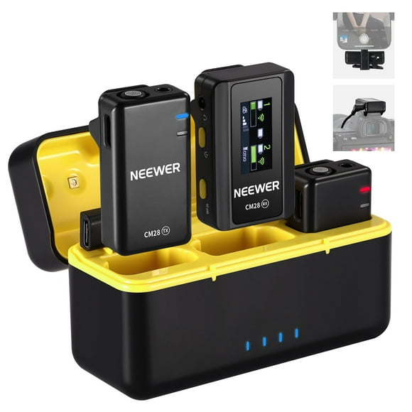 Sistema de micrófono inalámbrico Lavalier Neewer CM28 con funda