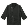 thumbnail image 3 of Nyeemya Chef Jacket Short Sleeve/Long Sleeve Chef Coat Hotel Kitchen Restaurant Work Uniform Shirt Black Long Sleeve 3XL, 3 of 7