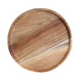 thumbnail image 1 of Set of 2 acacia wood serving plates, round wooden plates, easy to clean, lightweight, suitable for snacks, desserts, 13 cm, 1 of 5