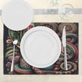 thumbnail image 3 of Ambesonne Hippie Place Mats Set of 4, Bohemian Peace Greenery Art, Standard Size, Fern Green Teal Dark Pink, 3 of 5