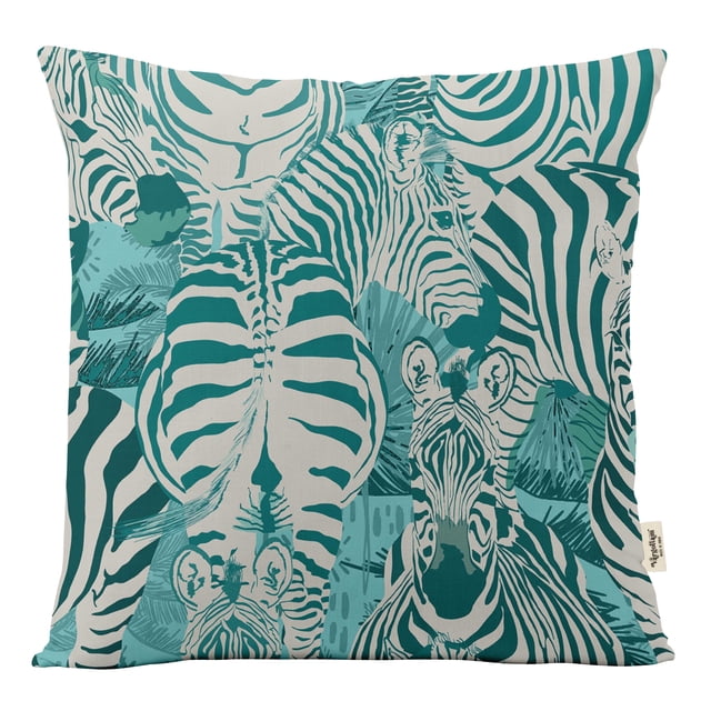 VargottamSquare Pillow Cover - Decorative Pillow Covers16x16 Inches,PrintedTeal BlueThemePillowcase, DecorativeSquareCushionCovers