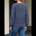 thumbnail image 4 of Suéteres de Punto para Mujer, Otoño, Cuello en V, Larga, Suéter Informal Holgado. Azul Oscuro L, 4 of 5