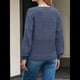 thumbnail image 4 of Suéteres de Punto para Mujer, Otoño, Cuello en V, Larga, Suéter Informal Holgado. Azul Oscuro M, 4 of 5