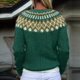 thumbnail image 4 of GrmtClth Fair Isle Cardigan for Women Fashion Button Up Knitted Sweaters Cozy Soft Long Sleeve Round Neck Winter Fall Sweater Coats Green S, 4 of 4