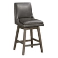 thumbnail image 1 of Allingham 26" Swivel Counter Stool in Pewter Faux Leather, 1 of 9