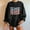 Black sweatshirt for women, variant on Usmixi Womens Sweatshirt Teacher's Sweatshirts Fashion Loose Oversized Cozy Fleece Pullover Tops Winter Casual Teach Letter Print Crewneck Long Sleeve Blouses Weekly