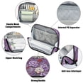 thumbnail image 4 of 8.3"x5.9" Large-Capacity Multi-Pocket Vertical Pencil Case Peonies on Dark Purple Background, 4 of 7