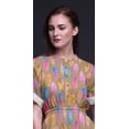 thumbnail image 2 of Bimba Rayon Colorful Feather Printed Womenâ€™s Long MaxiÂ&nbsp;DressÂ&nbsp;Gown With Side Slit-X-Large, 2 of 6