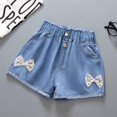 thumbnail image 2 of RUTAYY Toddler Girls Summer Denim Shorts With Buttefly & Floral Embroidery Casual Fashion Trouser Leisure Infants Pants, 2 of 4