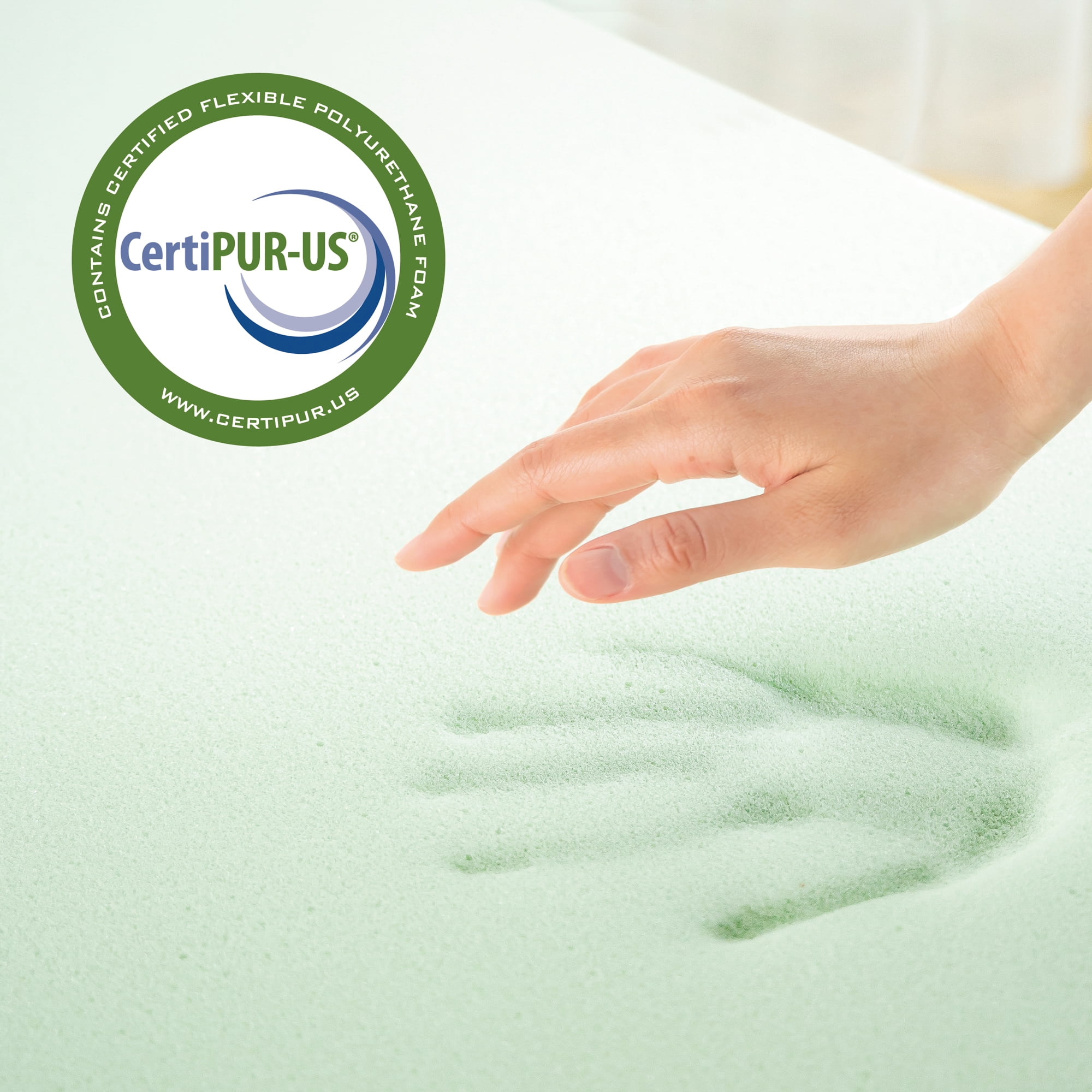 Zinus 1.5" Memory Foam Mattress Topper - Green Tea, Twin