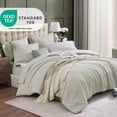 thumbnail image 3 of Full Comforter Set, Bed in A Bag 7-Pieces, Beige Textured All Season Comfortable Bedding Sets with Comforter, Sheets, Pillowcases & Shams (Beige, 80"x90"), 3 of 17