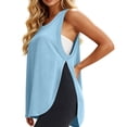 thumbnail image 4 of cocolona Womens Summer Workout Tank Tops Crew Neck Sleeveless Side Split Shirts Casual Outdoor Sports Tees Blouses, 4 of 6
