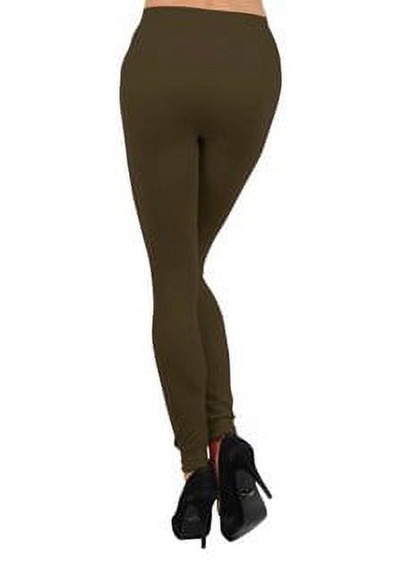 K-Cliffs Women's One Size Solid Color Casual Seamless Fleece Legging, 95% Polyester, 5% Spandex