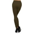 thumbnail image 2 of K-Cliffs Women's One Size Solid Color Casual Seamless Fleece Legging, 95% Polyester, 5% Spandex, 2 of 3