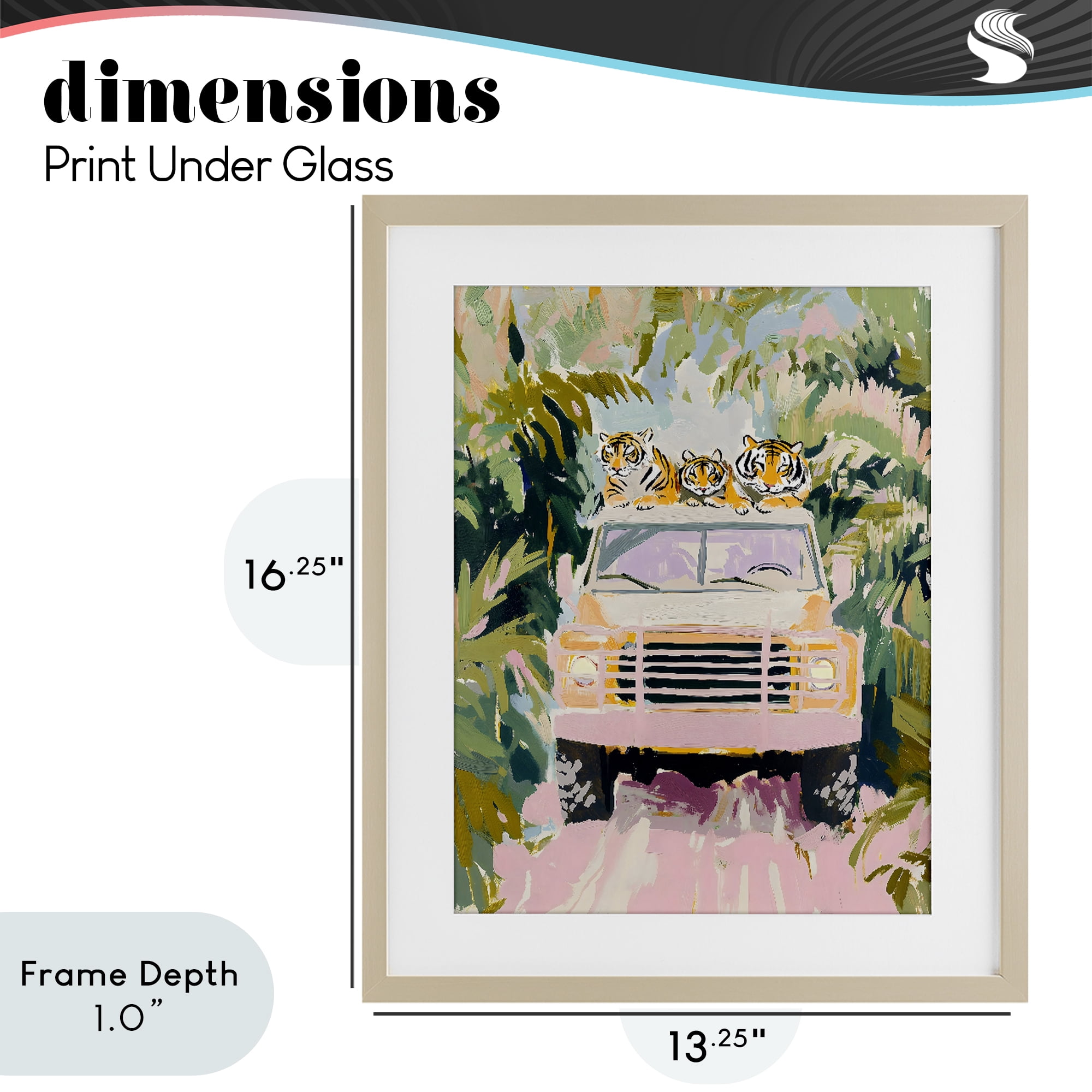 Stupell Industries Safari Trip Tiger Trio Birch Framed Print Under Glass, design by The Prints Vibe