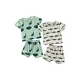 thumbnail image 4 of Coduop Newborn Baby Boys Summer Printed Short Sleeve T Shirts Tops Shorts Set, 4 of 8