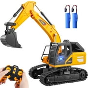 Joyfy Remote Control Excavator Construction Toys for Boys, Full Function Construction Vehicles Toys with Shovel for Outdoor Play Sandbox Digger Toys Gifts for Kids 3-12 Year Old