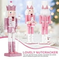 thumbnail image 4 of TJT 2Pcs 12'' Nutcracker Decorations, Christmas Nutcracker Soldier Ornaments Festive Collectible Xmas Figures Decorative Gift Indoor, Pink, 4 of 9