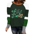 thumbnail image 4 of TrendVibe365 Green Women Long Sleeve Tops Plus Size St Patricks Day Plus Size with Crew Neck Polyester Casual St. Patricks Day Blouse Tops for Irish Themed Gifts 3XL, 4 of 5