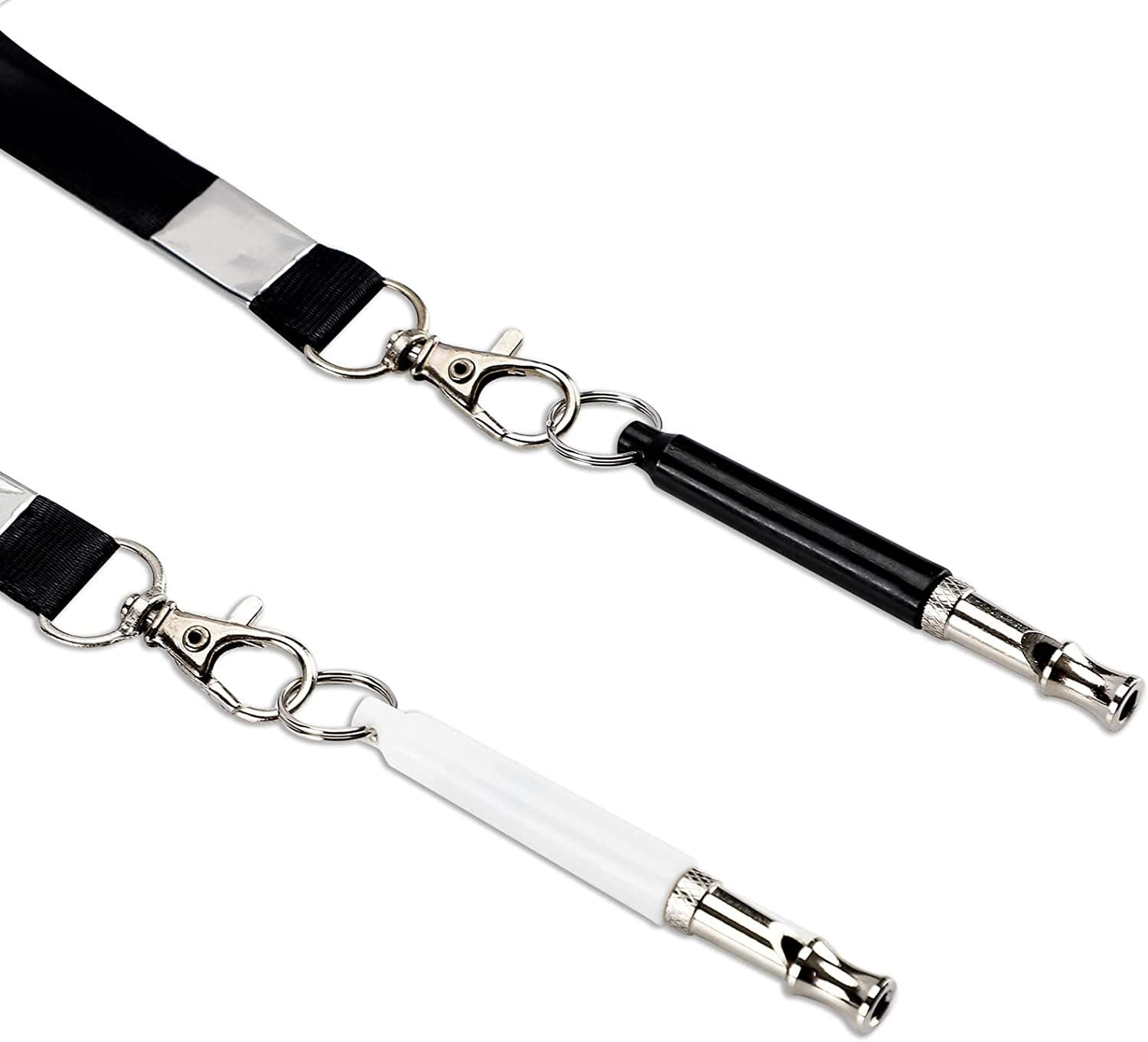 2 Dog Whistles with Lanyards, Stainless Steel Ultrasonic Dog Whistles to Stop Barking, High