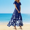 thumbnail image 2 of Women's Flowy V Neck Casual Dress Elegant Summer Beach Wear Comfortable Loose Fit Daily Outfits Indoor Outdoor Versatile Styling, 2 of 2