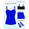 thumbnail image 6 of RELLECIGA Women's Ruched Bandeau Tankini Top Swimsuits, 6 of 10