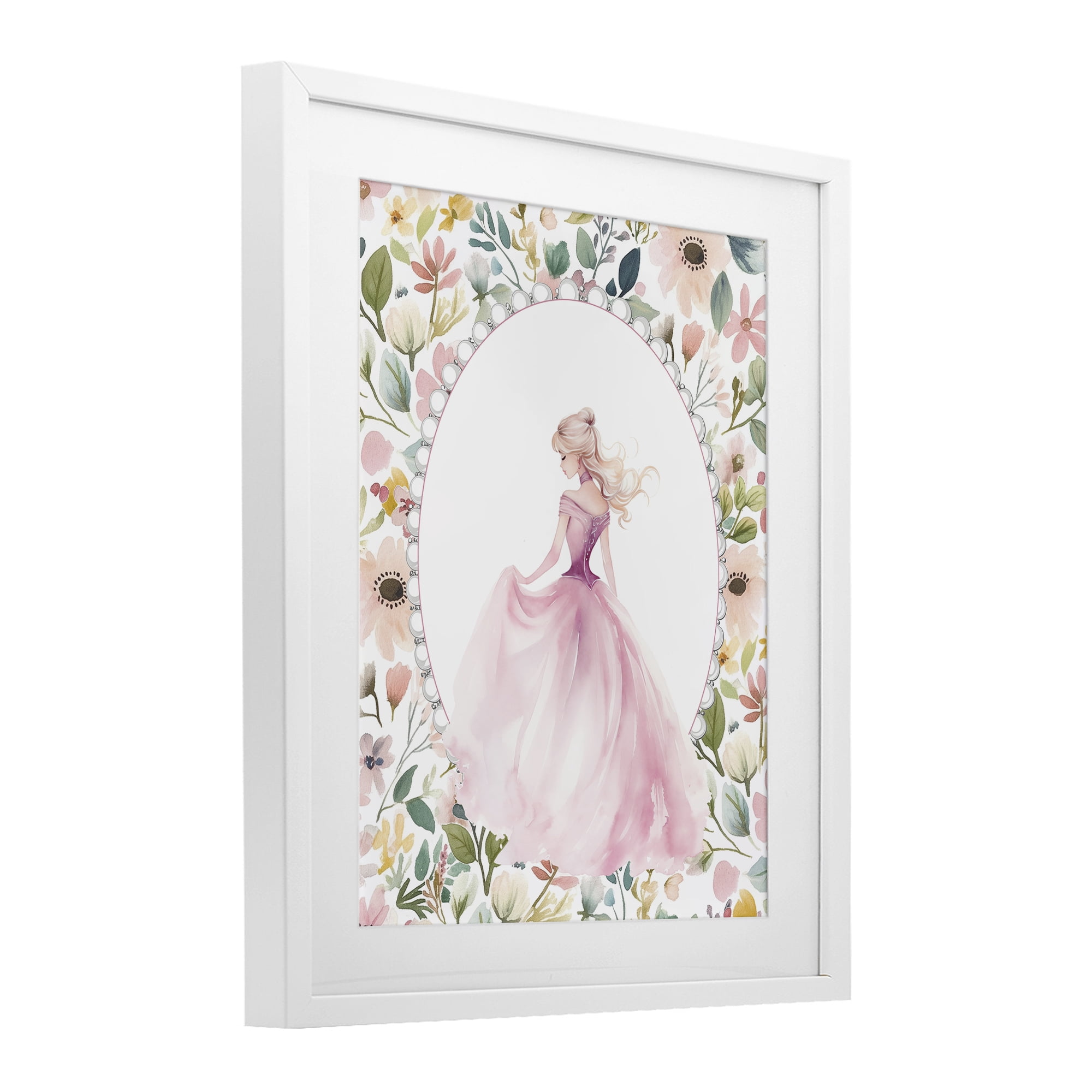 Stupell Industries Graceful Princess Love White Framed Print Under Glass, design by Christine Simpson Art