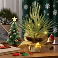 thumbnail image 6 of Artificial Mini Christmas Trees, 12in Lighted Tabletop Xmas Pine Tree with Lights, Spruce Tree with Burlap Base for Holiday Winter Home Party Decor, 6 of 6