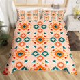 thumbnail image 4 of Western Exotic King Duvet Cover Red Aztec Comforter Cover Ethnic Tribe Trippy Feather Bedding Set Moroccan Mexican Style Bed Set, 4 of 7