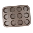 thumbnail image 4 of Non-Stick Muffin Pan Cupcake Cookie Molds Bakeware Cupcake Baking 12 Holes Large Gold, 4 of 8