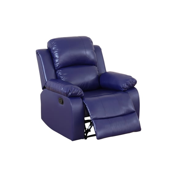 TrumanPick Manual Recliner Chair,Overstuffed Leather reclining Armchair Home Theater Recliner Sofa for Living Room,Blue