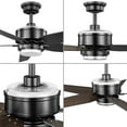 thumbnail image 4 of Byars 54" 5-Blade Integrated LED Indoor Matte Black Mid-Century Modern Ceiling Fan with Light Kit and White Opal Shade and Remote Control, 4 of 9