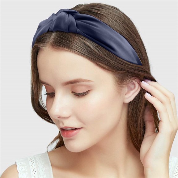 Elegant Satin Knot Headband for Women Everyday Wear Comfortable Non- Hair Accessory Stretchable Wide Band Design