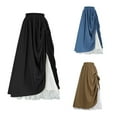 thumbnail image 2 of Women Retro Layer Skirts with Lace Overlay High Waist A-Line Flare Skirt, 2 of 3