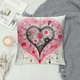 thumbnail image 2 of ARISTURING Happy Valentines Day Pillow Covers Pink Heart Throw Pillow Covers Wedding Anniversary Be Mine Pillow Cases Cushion Covers for Outdoor Couch Sofa Decoration, 2 of 5