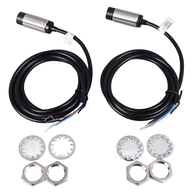 Sensor De Proximidad Inductivo, Interruptor De Proximidad Inductivo 2 Piezas NPN NO NC Rosca M18 Para Línea De Producción Automatizada