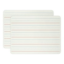 Charles Leonard Dry Erase Board, Two-Sided Lined/Plain, 9" x 12", Pack of 2