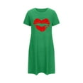 thumbnail image 4 of Oksale Short Sleep Shirt for Women Funny Graphic Nightgown Casual Round Neck Pajama Dress Short Sleeve Loungewear Soft Lightweight Sleepwear Green L, 4 of 5