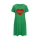thumbnail image 4 of Camisón corto de talla grande para mujer, camisón de manga corta con estampado de pecho a la moda, camisón para mujer, 4 of 5