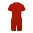 thumbnail image 4 of inlzdz Unisex Kids Boys Girls Special Needs Adaptive Clothing Romper Short Sleeve Anti-strip Solid Cotton Jumpsuit Red 8, 4 of 7