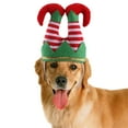 thumbnail image 3 of Kmbangi Bonnet de Bouffon de Noël pour Animaux, Chapeau à Rayures Rouges et Blanches pour Chiens/chats/chatons/chiots pour l'Hiver, 3 of 9